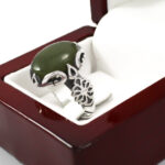 انگشتر یشم یمنی نقره مردانه طرح کیان - Image 4