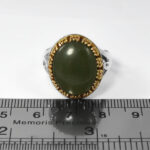 انگشتر یشم یمنی نقره مردانه طرح دورطلایی یاعلی (ع) - Image 4