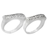 ست حلقه نقره زنانه مردانه طرح آسمان