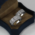 ست حلقه نقره زنانه مردانه طرح تابنده - Image 2