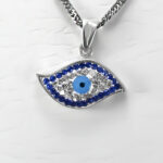 گردنبند فانتزی دخترانه نقره طرح فانتزی چشم - Image 2