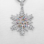 گردنبند فانتزی دخترانه نقره طرح دانه برف ۲ - Image 3