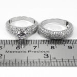 حلقه و پشت حلقه نقره زنانه طرح چند نگین سیمین - Image 2