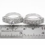 حلقه و پشت حلقه نقره زنانه طرح چند نگین ساناز - Image 2