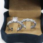 حلقه و پشت حلقه نقره زنانه طرح چند نگین اعظم - Image 3