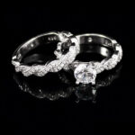 حلقه و پشت حلقه نقره زنانه طرح چند نگین اعظم