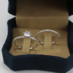 حلقه و پشت حلقه نقره زنانه طرح چند نگین لاله - Image 2