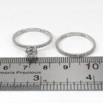 حلقه و پشت حلقه نقره زنانه طرح چند نگین لاله - Image 3