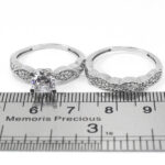 حلقه و پشت حلقه نقره زنانه طرح چند نگین ستاره - Image 3