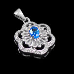 گردنبند توپاز زنانه نقره طرح نرگس - Image 4