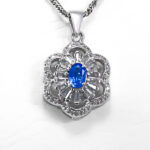 گردنبند توپاز زنانه نقره طرح نرگس - Image 3