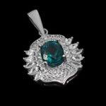 گردنبند توپاز زنانه نقره طرح شمسیه - Image 4