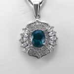 گردنبند توپاز زنانه نقره طرح شمسیه - Image 2