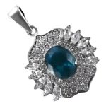 گردنبند توپاز زنانه نقره طرح شمسیه