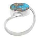 انگشتر فیروزه نیشابوری نقره دست ساز طرح برشید + حرز امام جواد (ع)