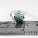 انگشتر فیروزه نیشابوری نقره دست ساز طرح برشید + حرز امام جواد (ع) - Image 4