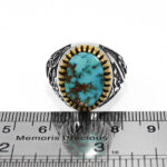 انگشتر فیروزه نیشابوری نقره مردانه طرح یا ضامن آهو ۲ - Image 3