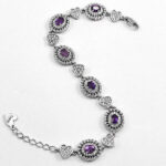 دستبند آمیتیست الماس تراش نقره زنانه طرح حانیه - Image 2