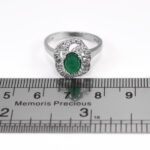 انگشتر عقیق سبز نقره زنانه طرح پرنیان - Image 2