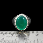 انگشتر عقیق سبز نقره مردانه دست ساز فاخر طرح فیلی دورچنگ - Image 4