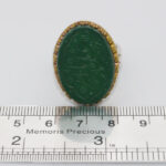 انگشتر عقیق سبز نقره مردانه طرح دور طلایی یا علمدار - Image 5