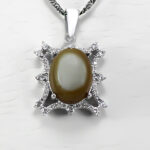 گردنبند عقیق سلیمانی نقره زنانه طرح ساران - Image 3