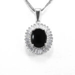 گردنبند عقیق سیاه نقره زنانه طرح آرامه - Image 3
