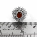 نیم ست عقیق سرخ یمنی نقره زنانه طرح نسترن - Image 3