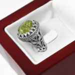 انگشتر زبرجد نقره دست ساز مردانه طرح همایون - Image 3