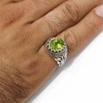 انگشتر زبرجد نقره دست ساز مردانه طرح وحید - Image 2