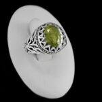 انگشتر زبرجد نقره دست ساز مردانه طرح وحید