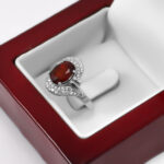 انگشتر گارنت اصل نقره زنانه طرح آرامیس - Image 3