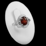 انگشتر گارنت اصل نقره زنانه طرح آرامیس