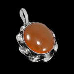 گردنبند دست ساز شرف الشمس یمنی طرح پیچک + حکاکی