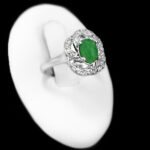 انگشتر یشم نقره زنانه طرح ترلان - Image 5