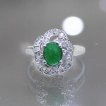 انگشتر یشم نقره زنانه طرح ترلان - Image 4