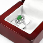 انگشتر یشم نقره زنانه طرح ترلان - Image 2