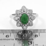 انگشتر یشم نقره زنانه طرح گلبرگ - Image 3