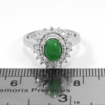 انگشتر یشم نقره زنانه طرح گلرنگ - Image 3