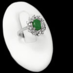 انگشتر یشم نقره زنانه طرح گلنار