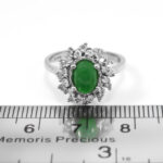 انگشتر یشم نقره زنانه طرح گلنار - Image 2