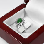 انگشتر یشم نقره زنانه طرح گلنار - Image 3