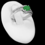 انگشتر یشم نقره زنانه طرح سانا