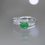 انگشتر یشم نقره زنانه طرح سانا - Image 2