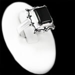 انگشتر عقیق مشکی نقره دست ساز طرح کایا - Image 6