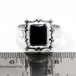 انگشتر عقیق مشکی نقره دست ساز طرح کایا - Image 5