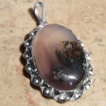 گردنبند عقیق شجر نقره دست ساز طرح گلی + حرز امام جواد (ع) - Image 2