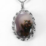 گردنبند عقیق شجر نقره دست ساز طرح گلی + حرز امام جواد (ع) - Image 3