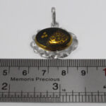 گردنبند حدید صینی نقره دورپیچ بیضی طرح فانتزی لبیک یا حسین (ع) - Image 3