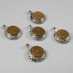 گردنبند حرز امام جواد (ع) نقره طرح دایره ای خاتم سلیمان + تربت امام حسین (ع) - Image 3